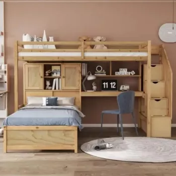Twin Loft Bed with Stairs, Desk and Storage Guide