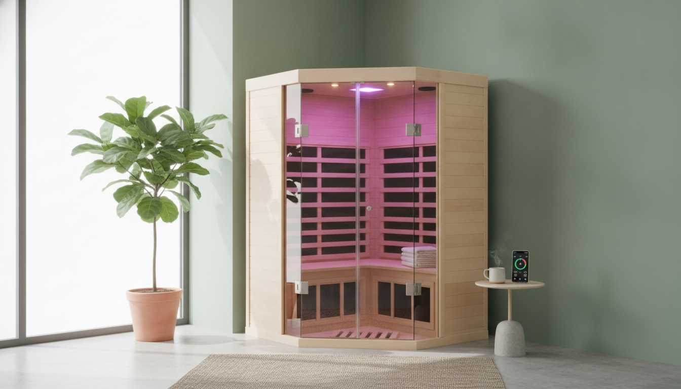 2–3 Person Low-EMF Infrared Sauna: Glass + App Guide