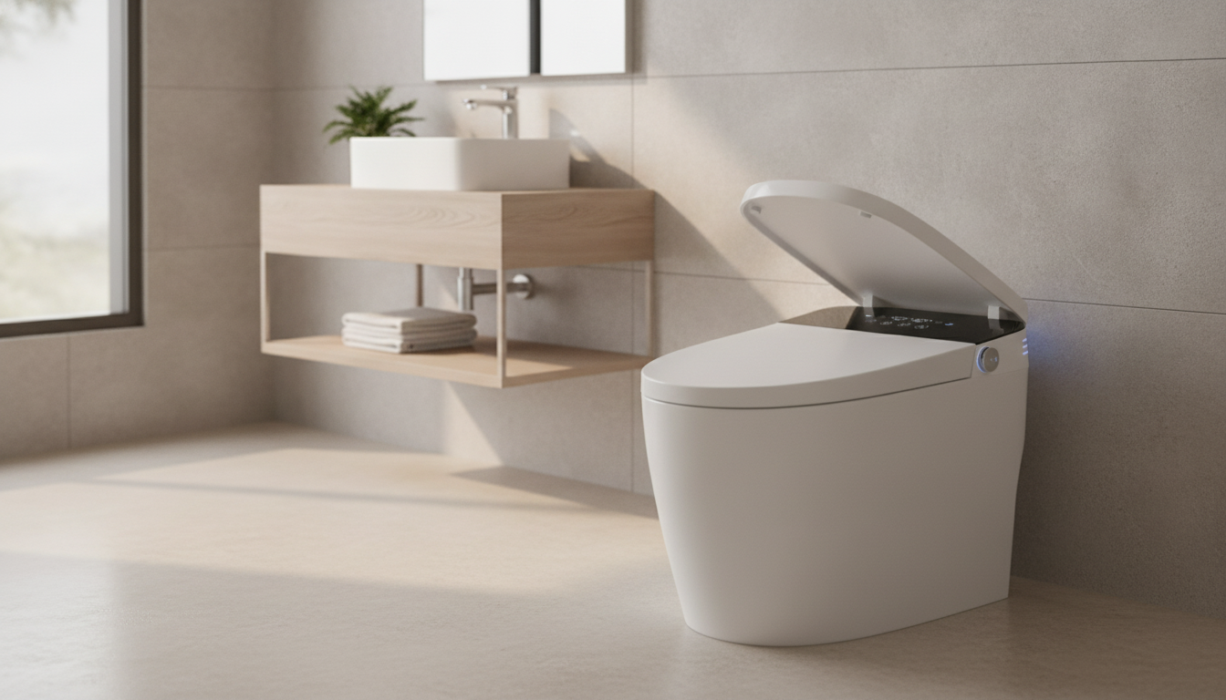 Touch-Free Smart Toilet: Auto Open/Flush, Heated Seat, Bidet