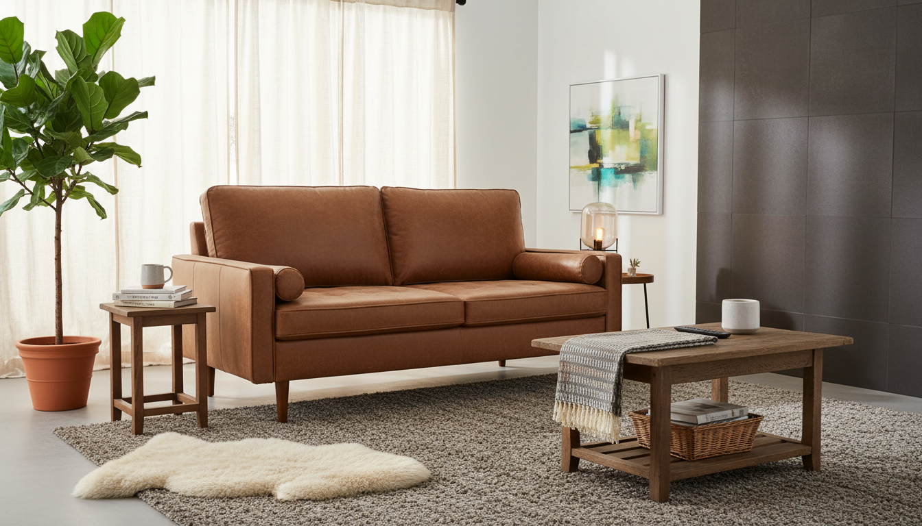 70" Tufted Suede Leather Sofa: Size, Care & Fit
