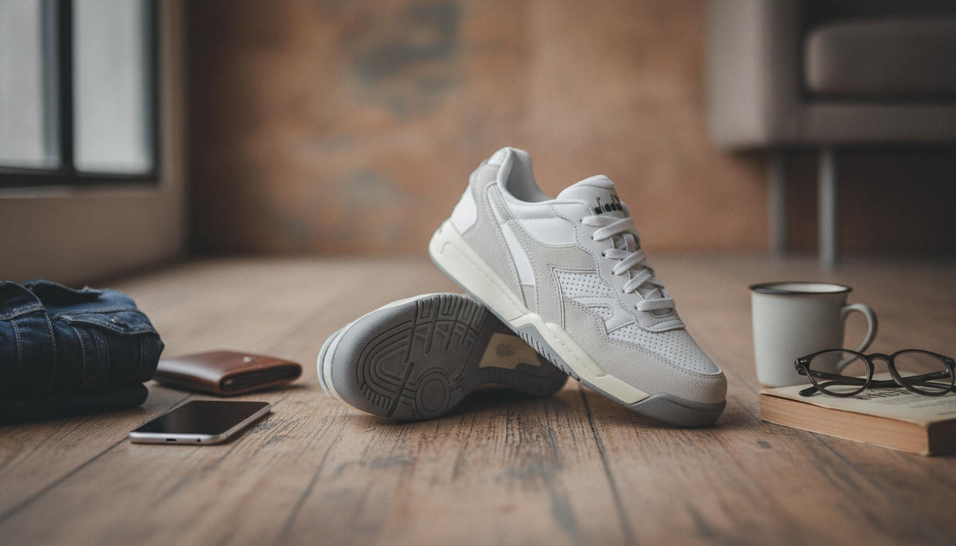 Diadora Men's Faux Leather Sneakers: Easy-Clean Style