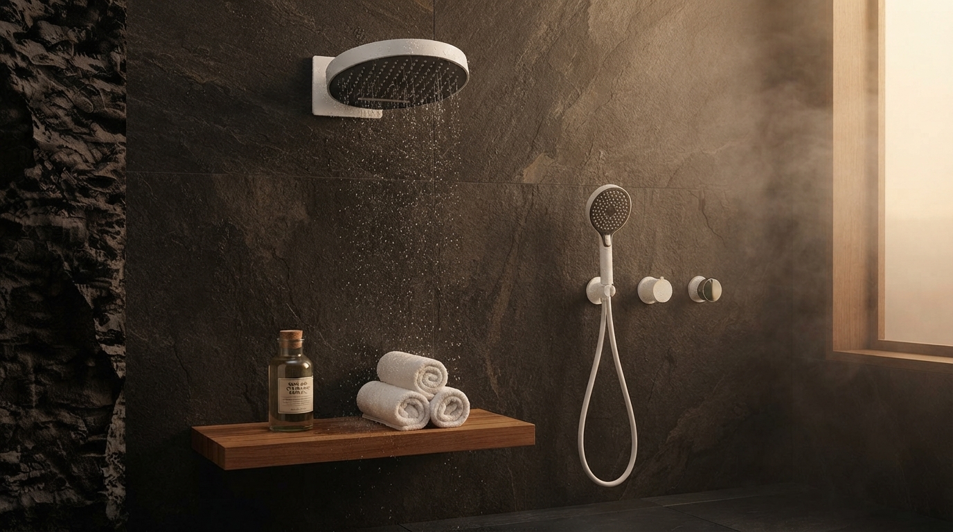 Spa-Style Wall-Mounted Shower System: Hot & Cold Control