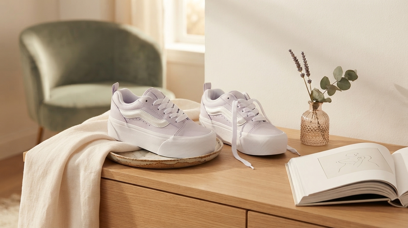 Vans Women’s Lilac Leather Sneakers: Comfort & Styling