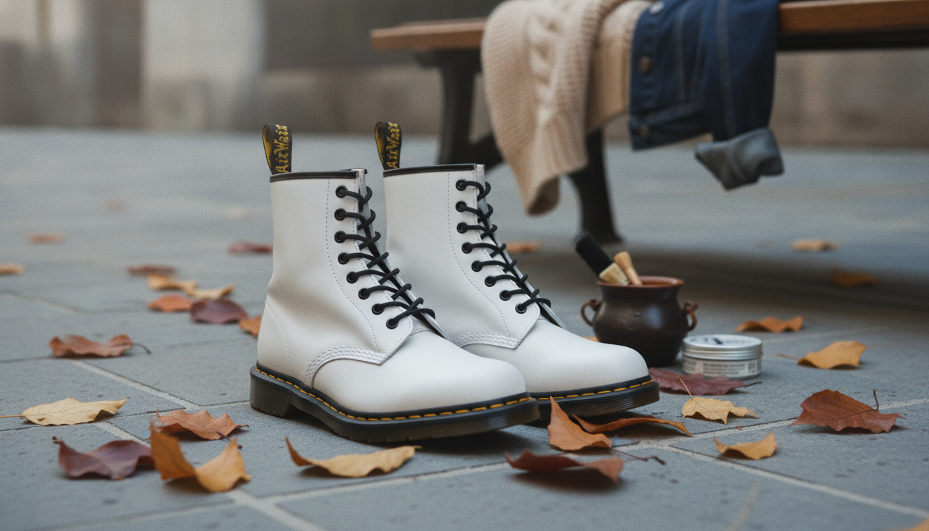White Dr. Martens Lace-Up Boots: Fall/Winter Style & Care