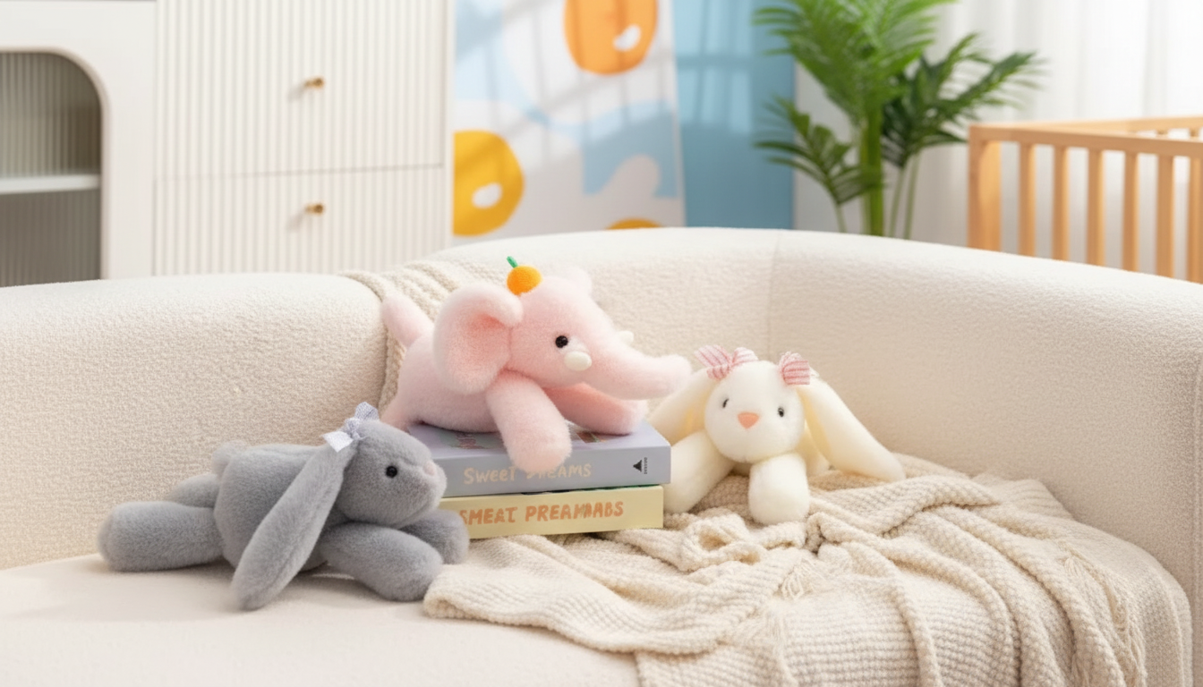 14-Inch Kawaii Bunny Plush with Extra-Long Ears