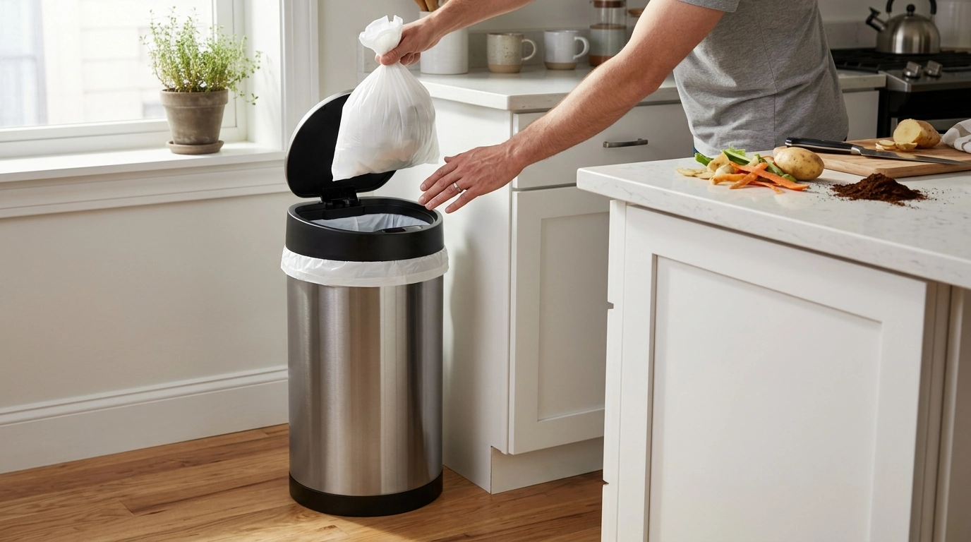 8-Gallon Smart Trash Can: Self-Sealing, Auto-Lining