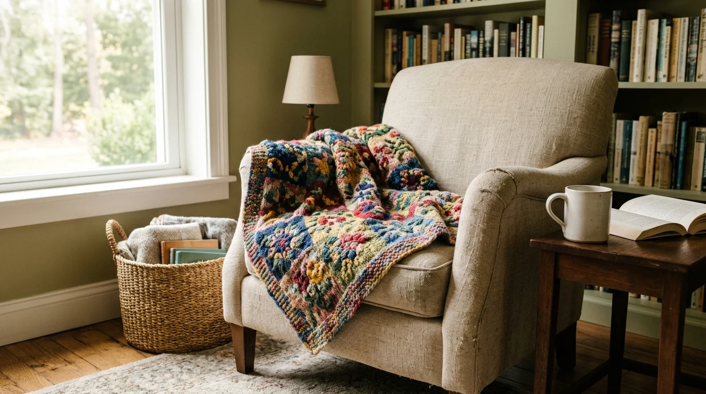 Colorful Floral Downy Knitted Knee Blanket: Styling Ideas